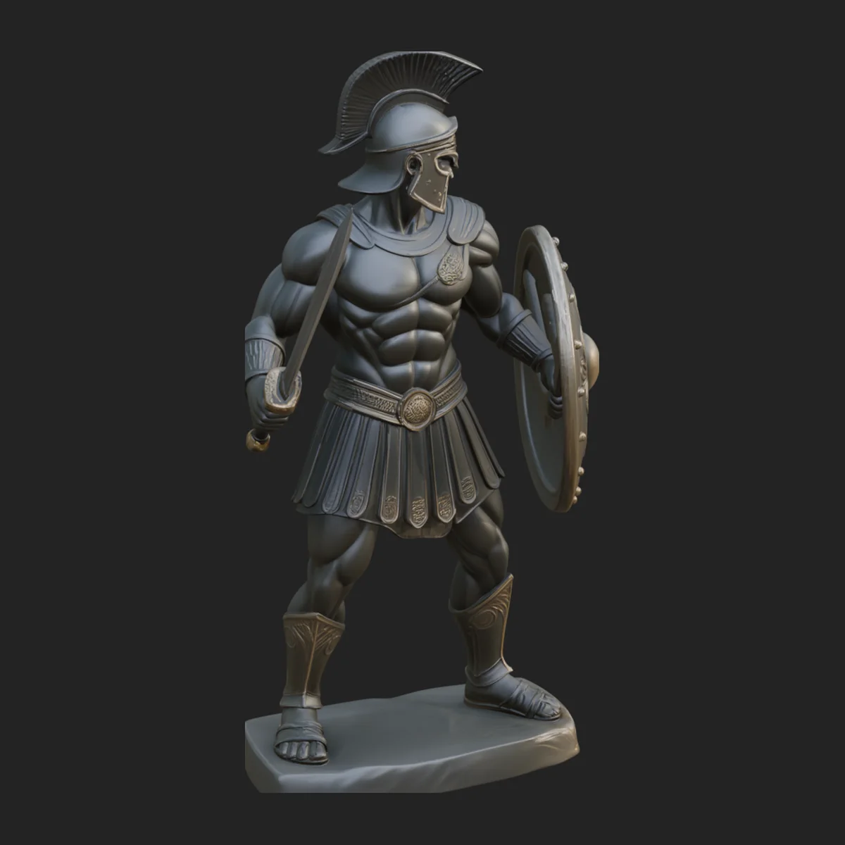 Greek Hoplite Warrior Statue Design 5