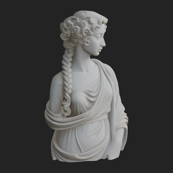 Greek Maiden Bust Statue Design 1