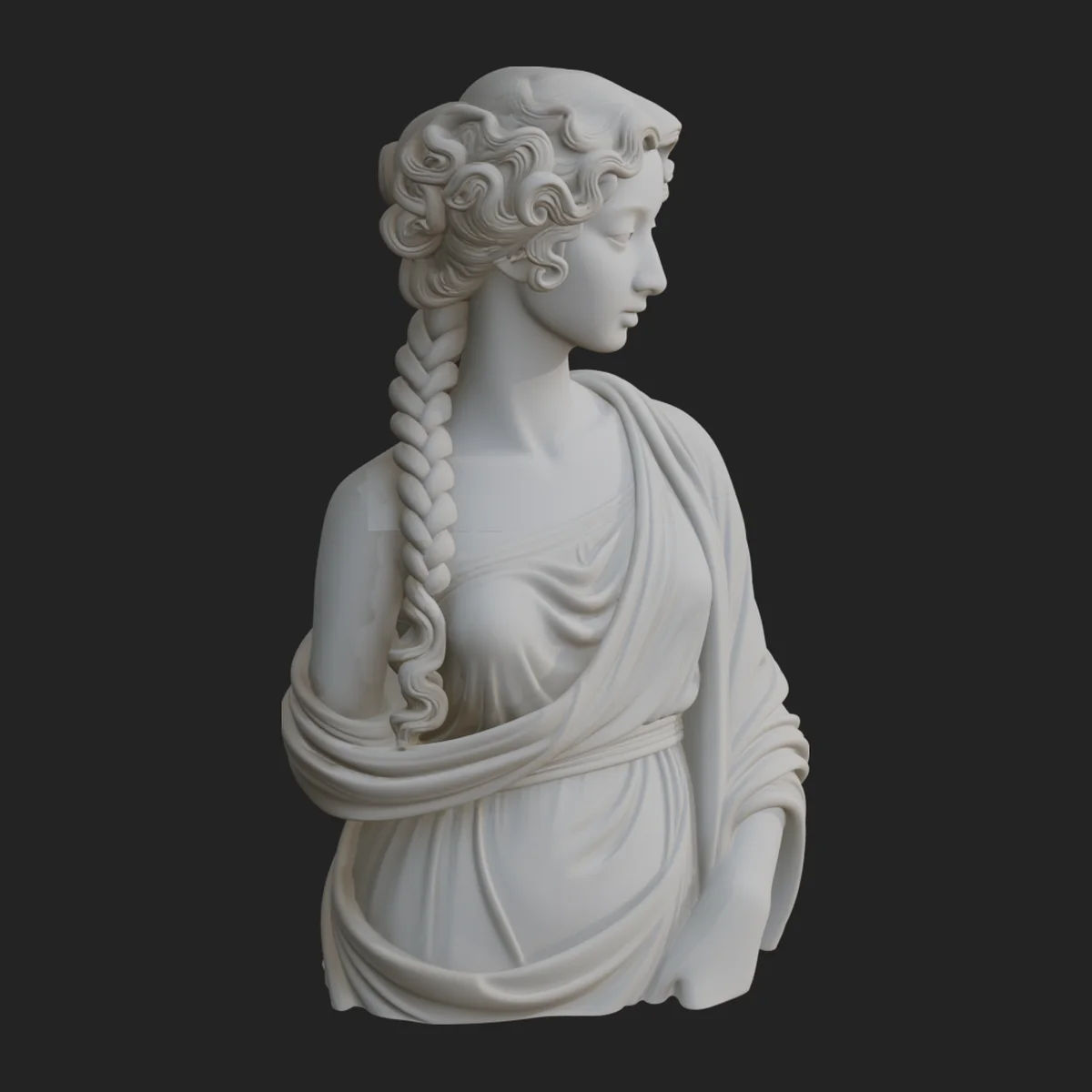Greek Maiden Bust Statue Design 1