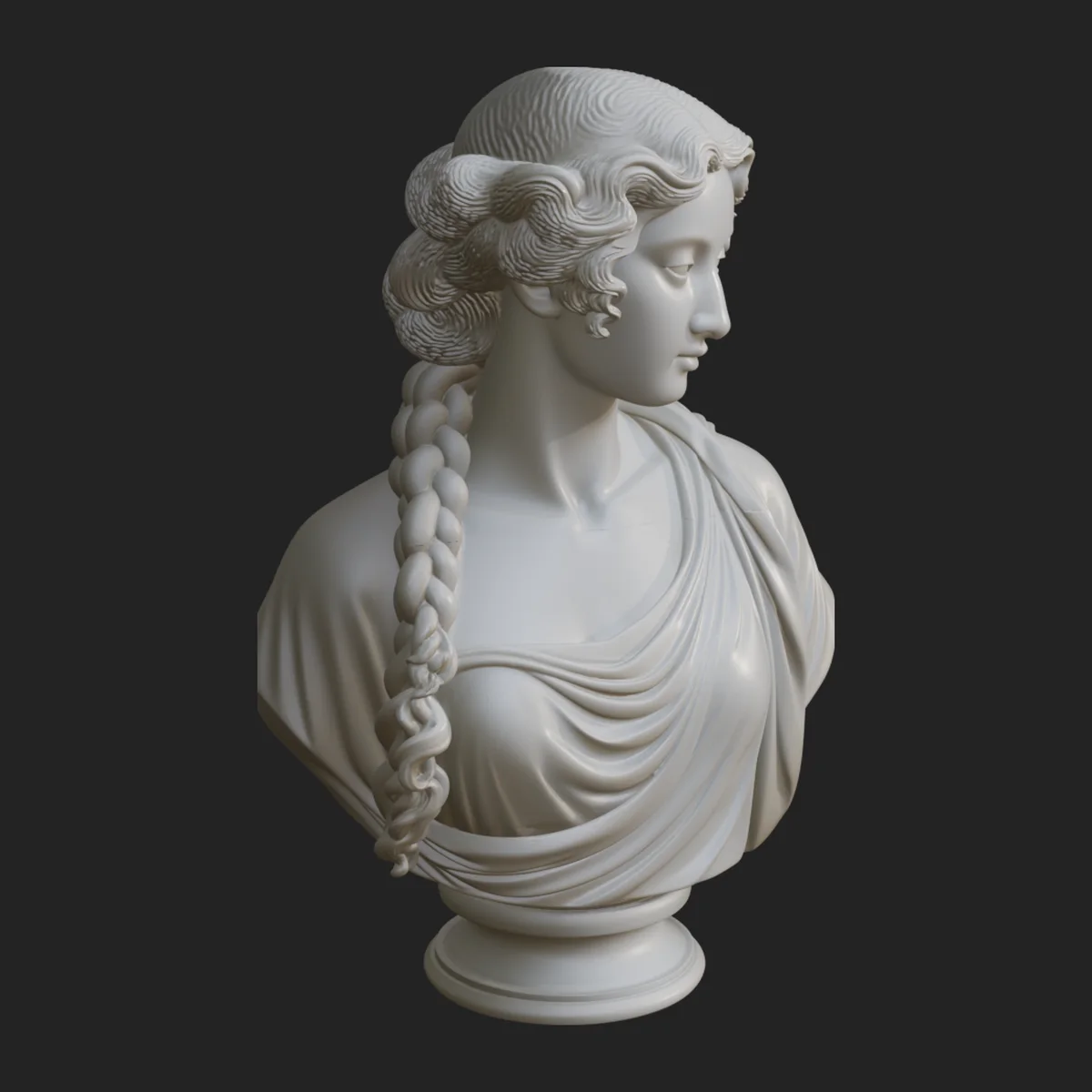 Greek Maiden Bust Statue Design 2