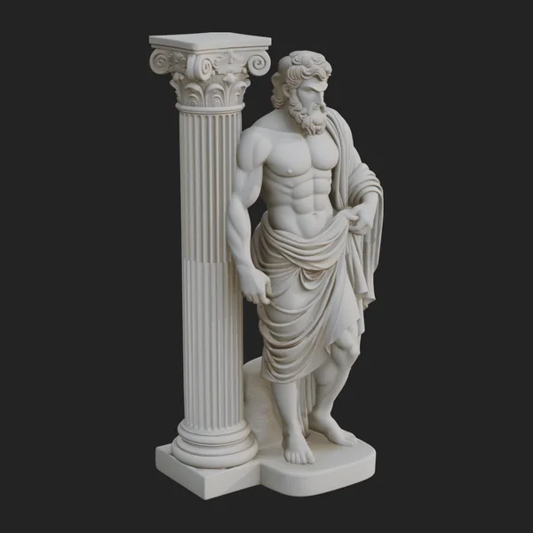 Greek Philosopher with Column Statue Design 1
