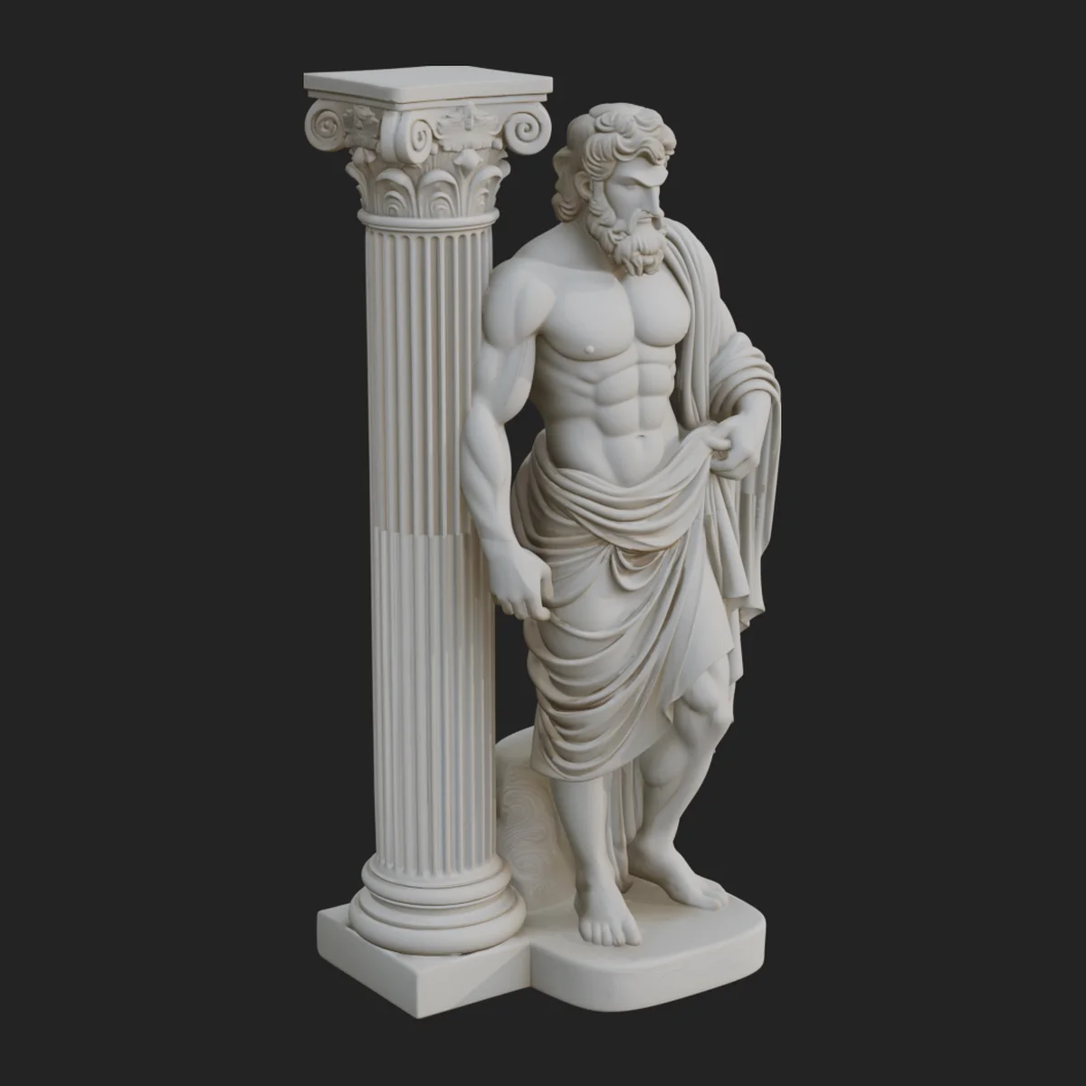 Greek Philosopher with Column Statue Design 1