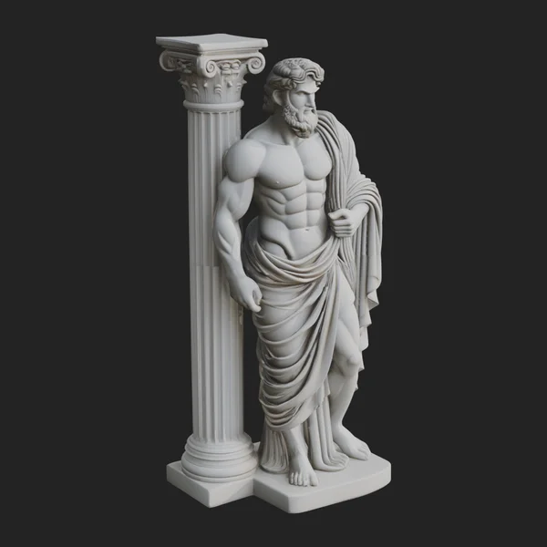 Greek Philosopher with Column Statue Design 2