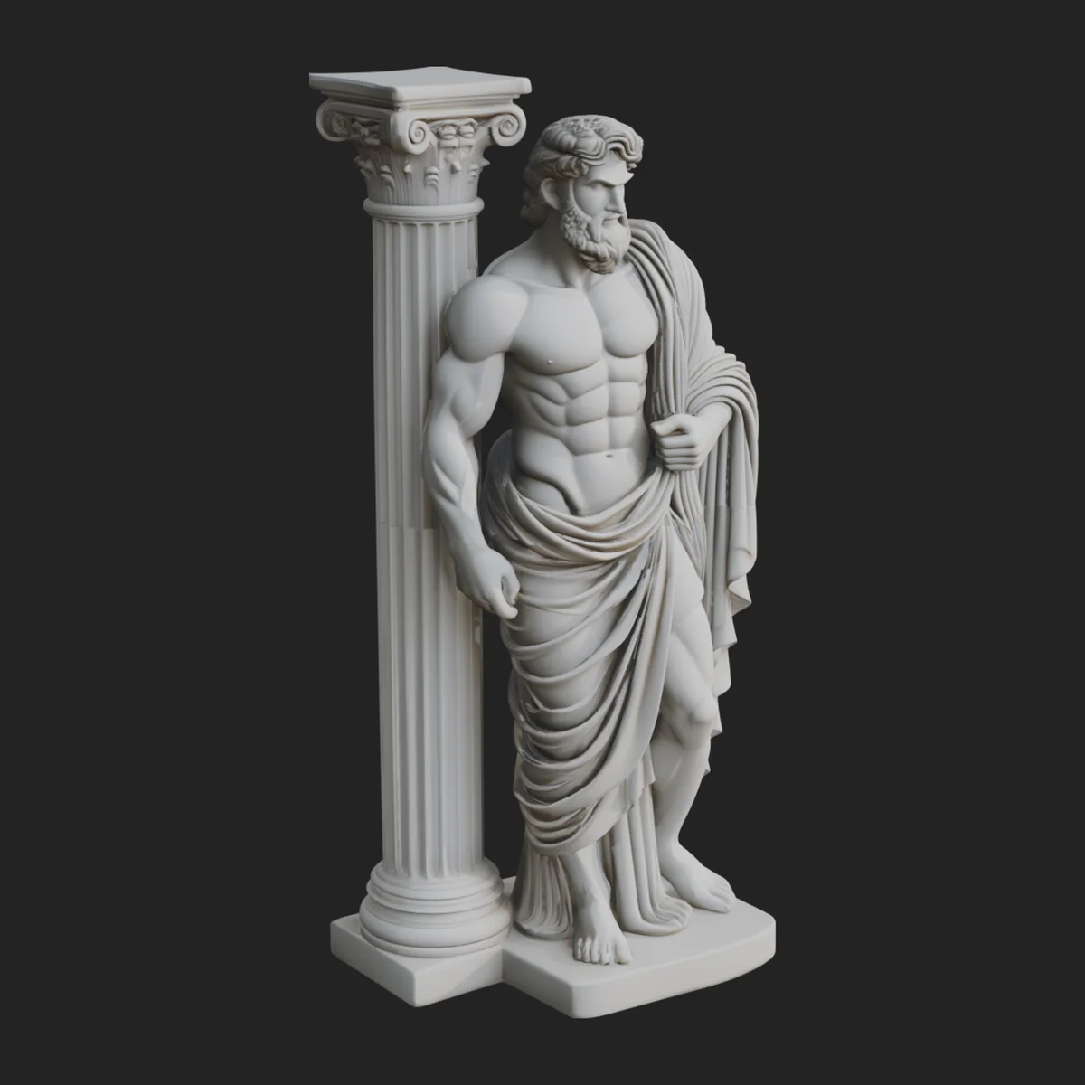 Greek Philosopher with Column Statue Design 2