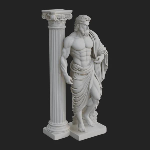 Greek Philosopher with Column Statue Design 3
