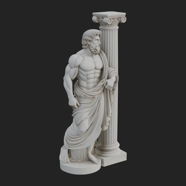 Greek Philosopher with Column Statue Design 4