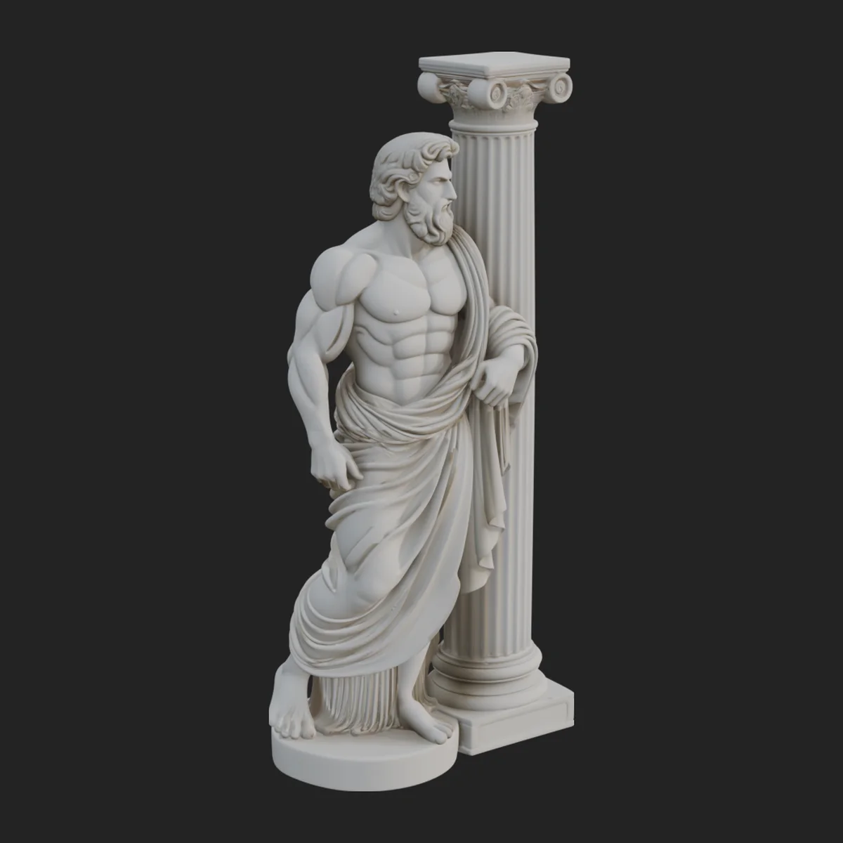 Greek Philosopher with Column Statue Design 4