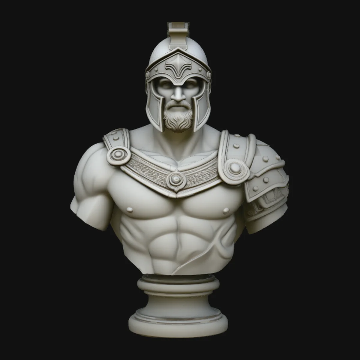 Greek Warrior Bust Statue Design 1