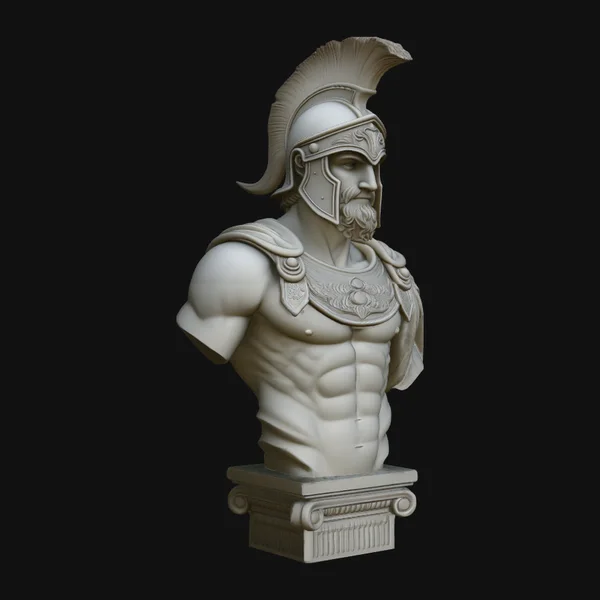 Greek Warrior Bust Statue Design 2
