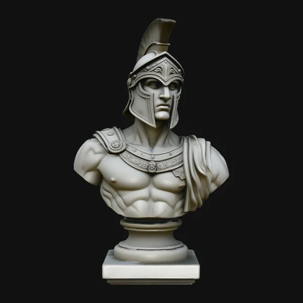 Greek Warrior Bust Statue Design 3