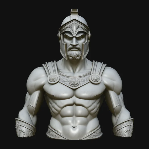 Greek Warrior Bust Statue Design 4