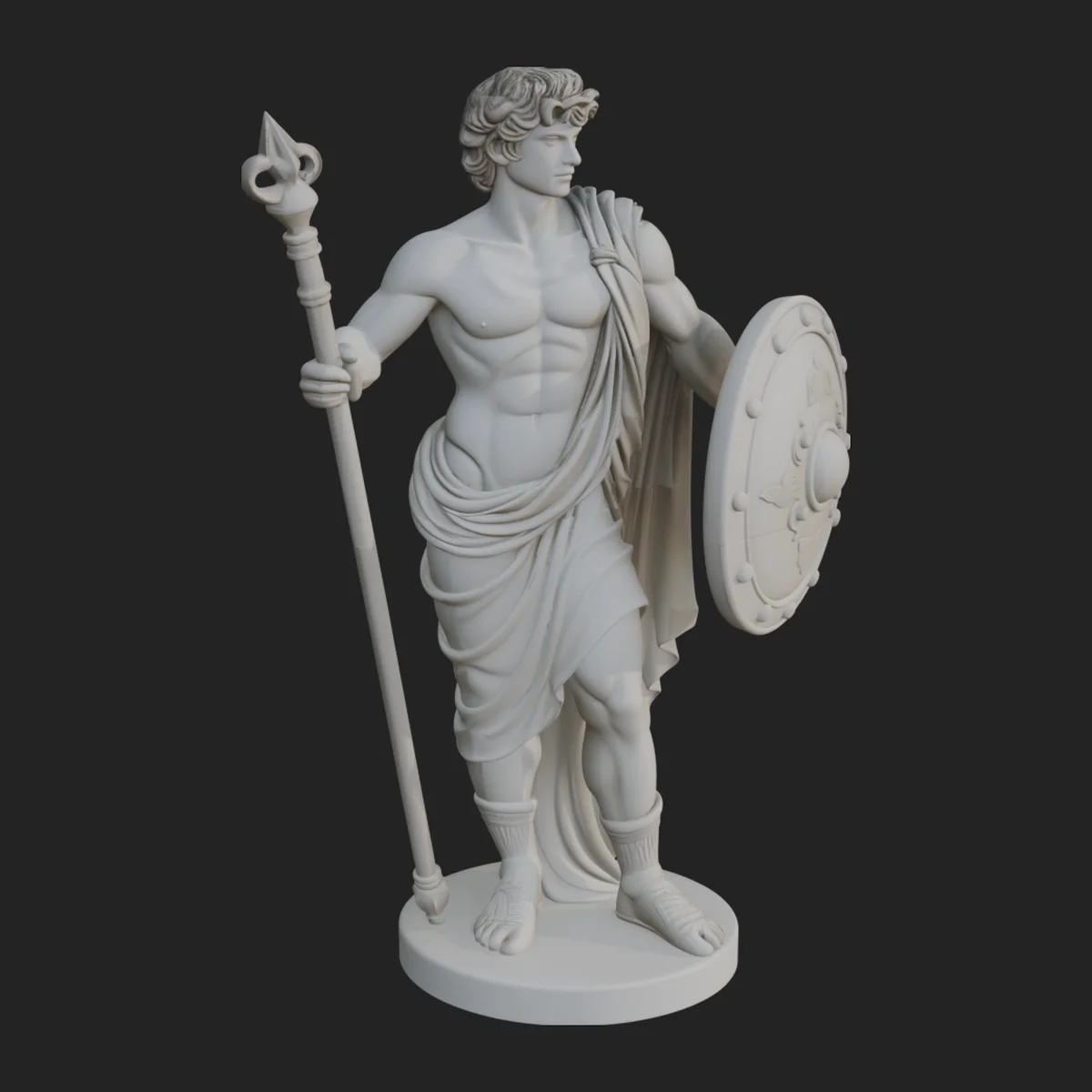 Greek Warrior God Statue Design 1