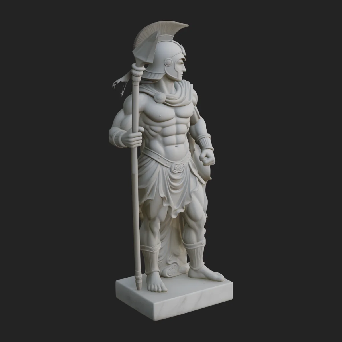 Greek Warrior God Statue Design 10