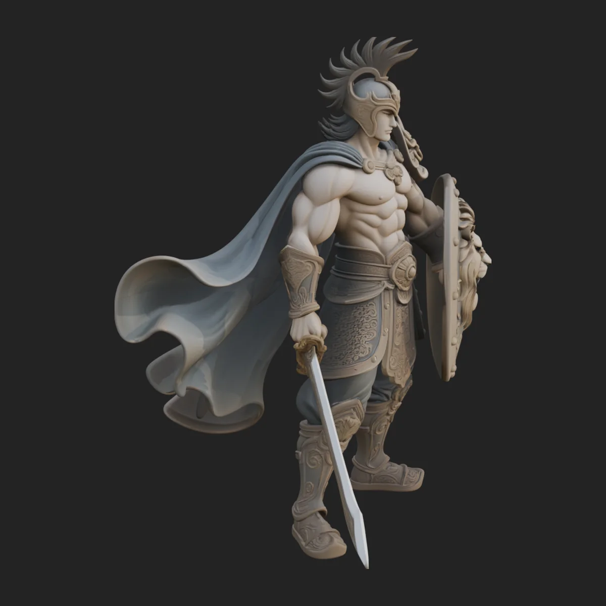 Greek Warrior God Statue Design 12