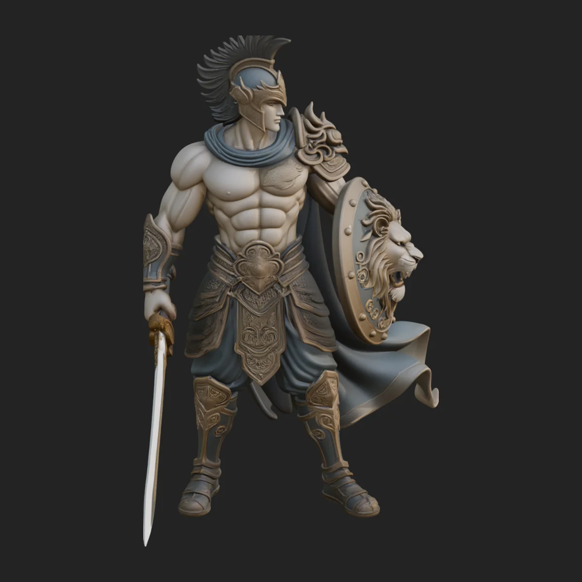 Greek Warrior God Statue Design 13
