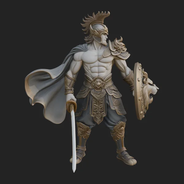 Greek Warrior God Statue Design 14