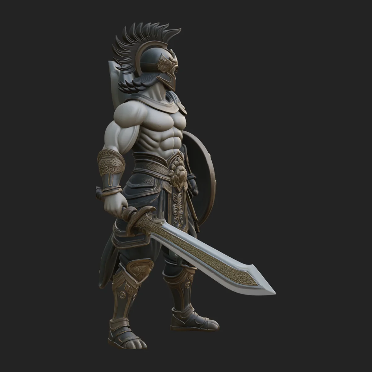 Greek Warrior God Statue Design 15