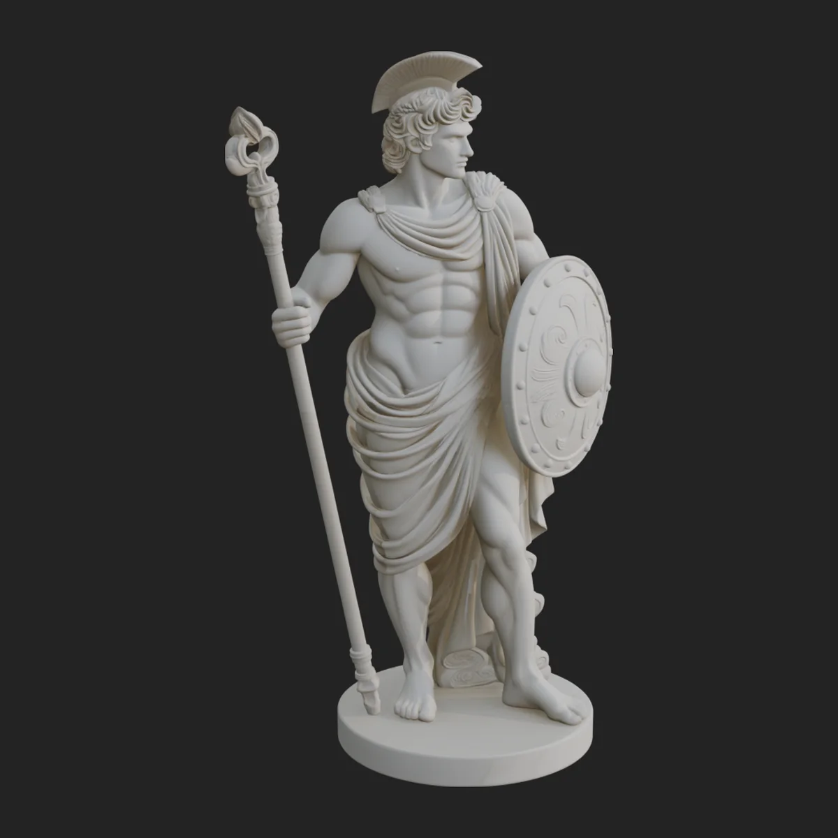 Greek Warrior God Statue Design 3