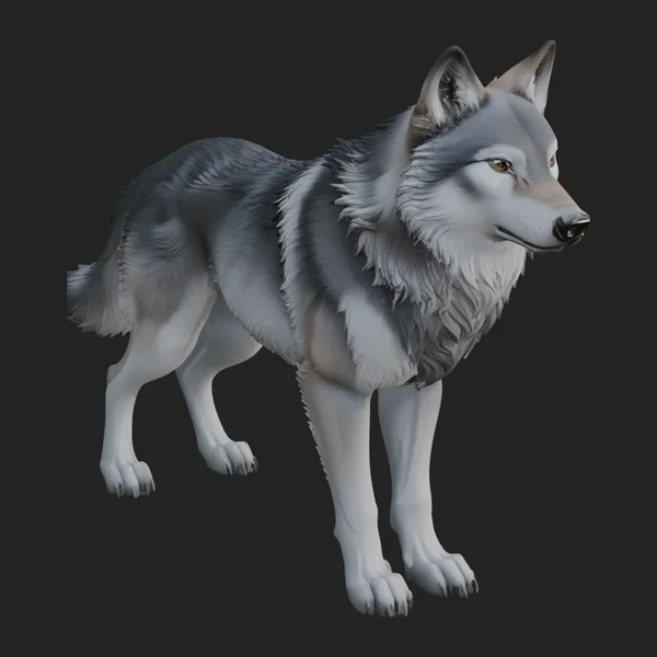 Gray Wolf Animal Statue Design 2