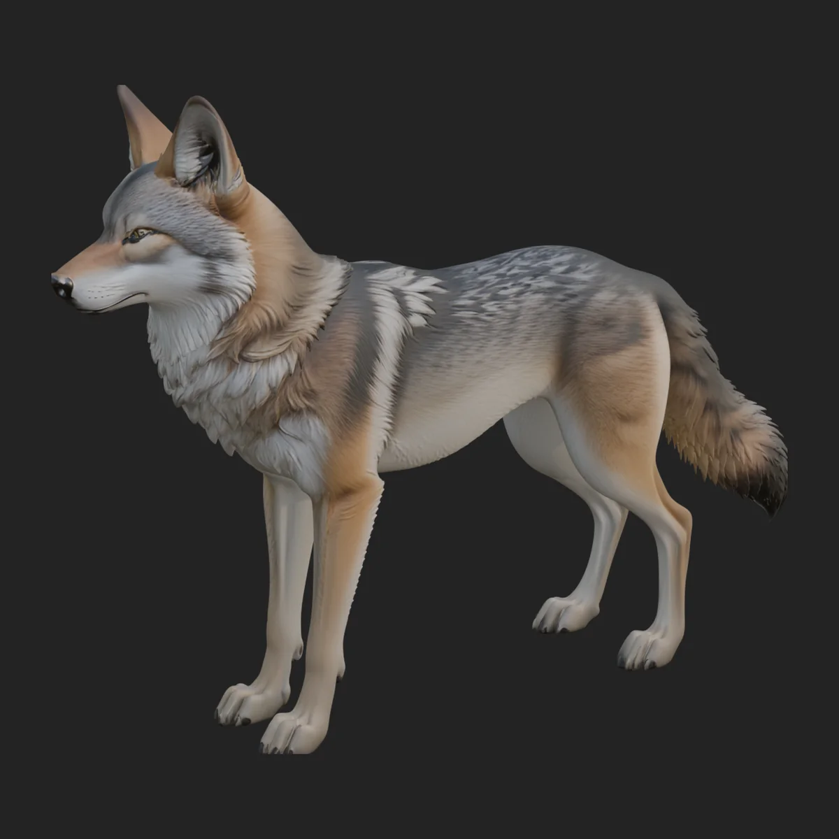 Gray Wolf Animal Statue Design 4