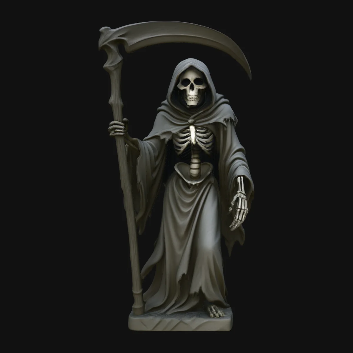 Grim Reaper with Scythe Statue Design 1
