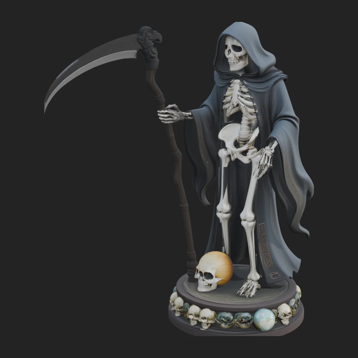Grim Reaper with Scythe Statue Design 2