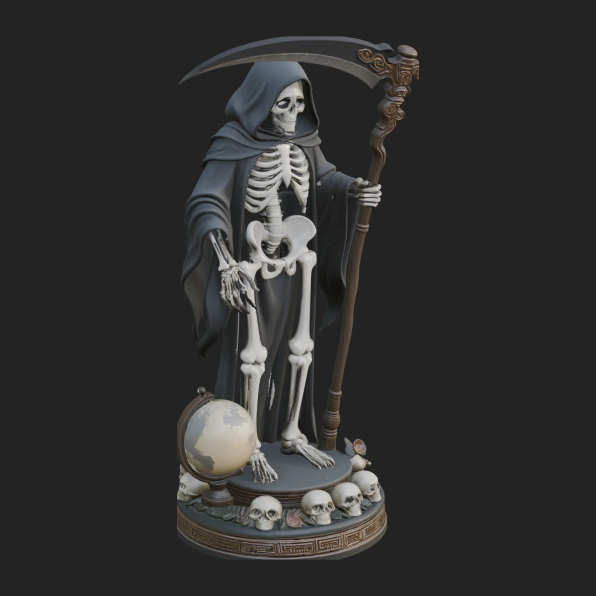 Grim Reaper with Scythe Statue Design 4