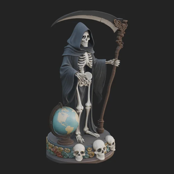 Grim Reaper with Scythe Statue Design 5