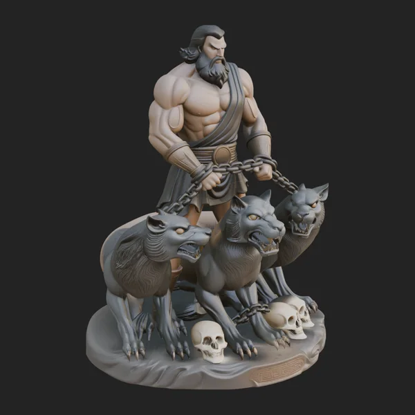 Hades with Cerberus Statue Design 1