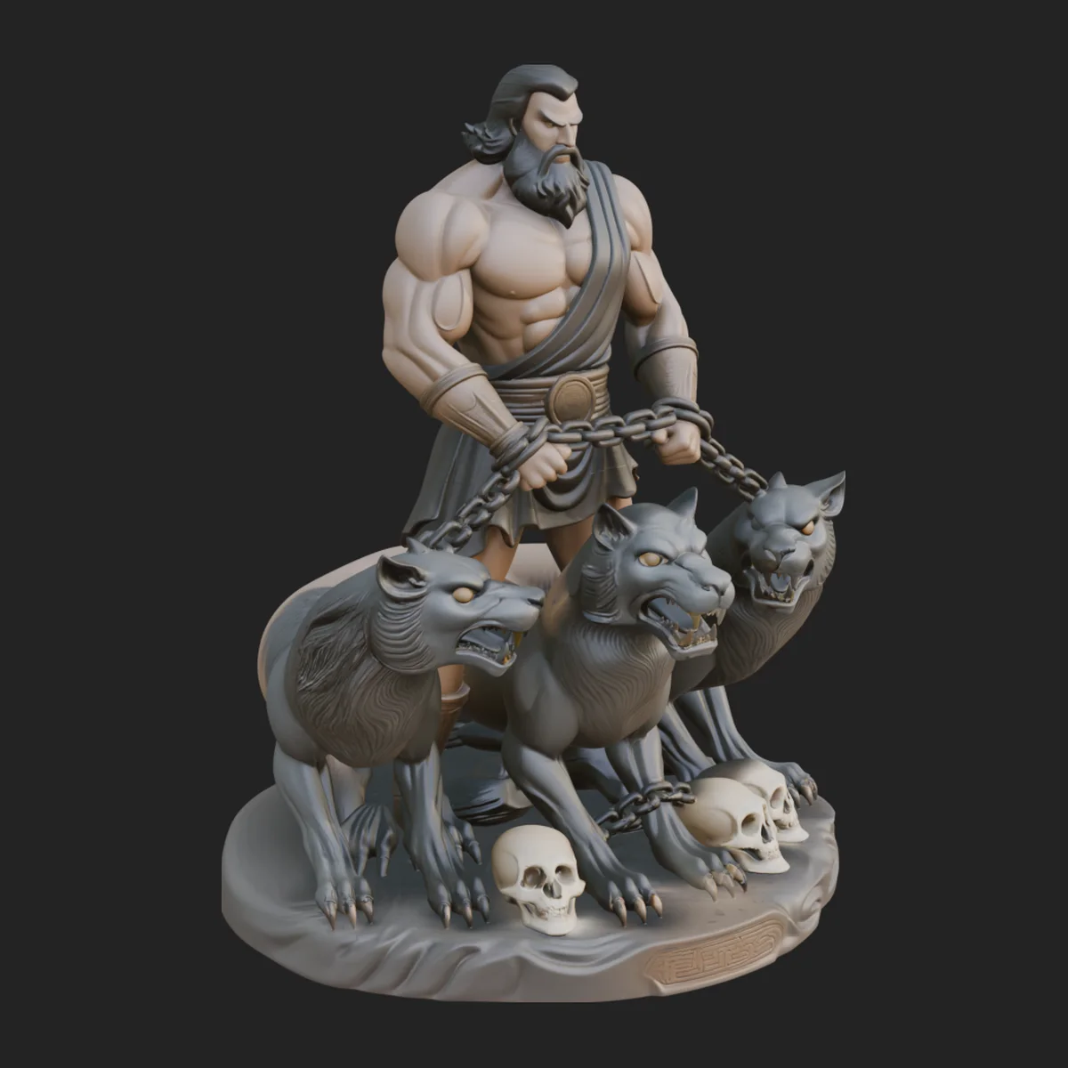 Hades with Cerberus Statue Design 1