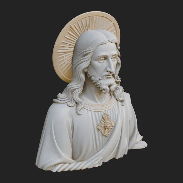 Haloed Christ Relief Bust Statue Design 3