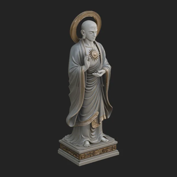 Haloed Standing Guanyin Statue Design 1