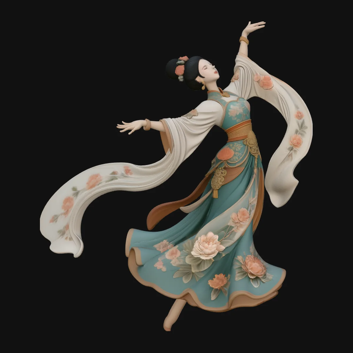 Hanfu Dancer Statue Design 1