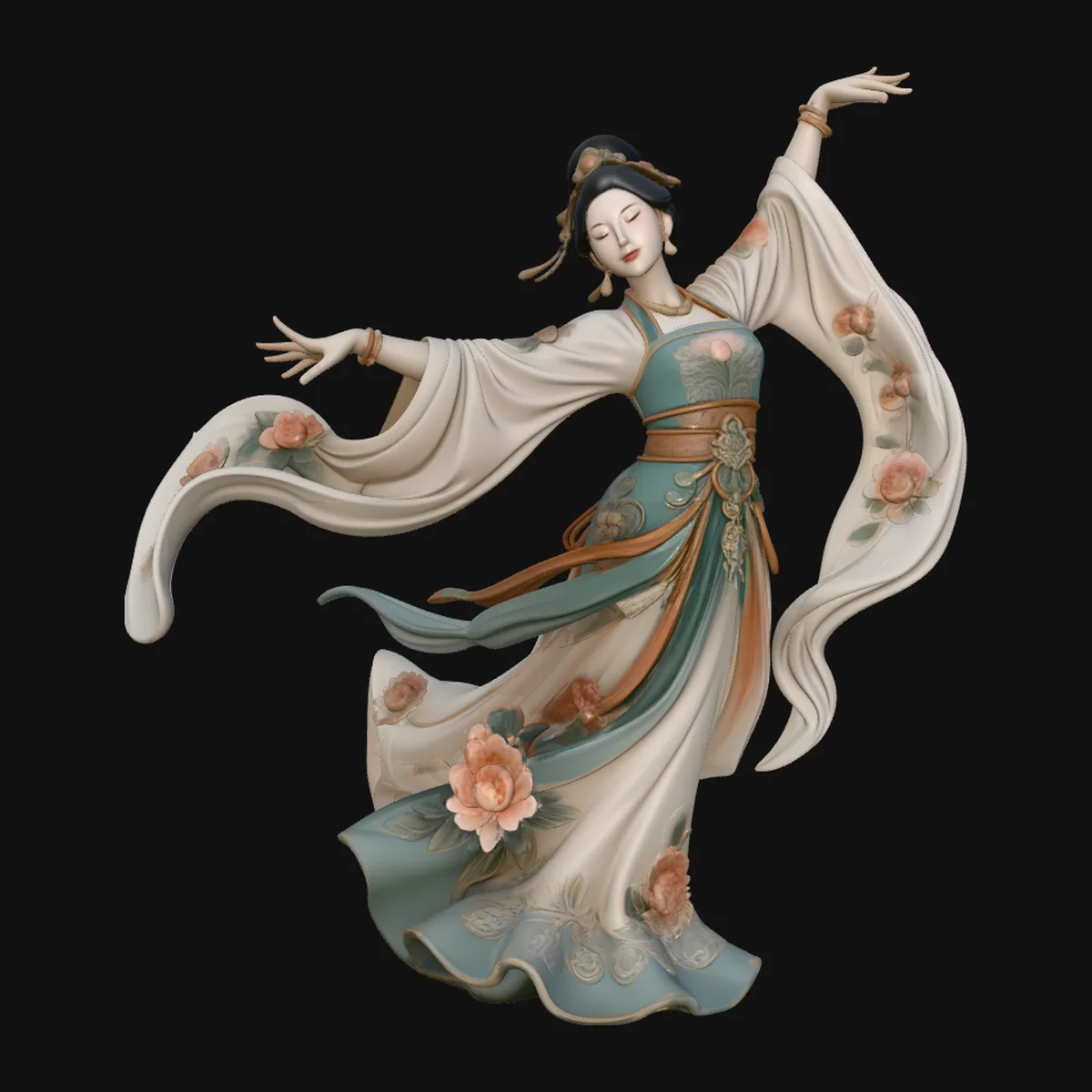 Hanfu Dancer Statue Design 3