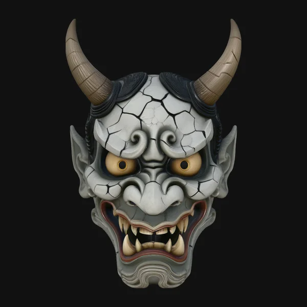 Hannya Oni Mask Wall Art Design 1