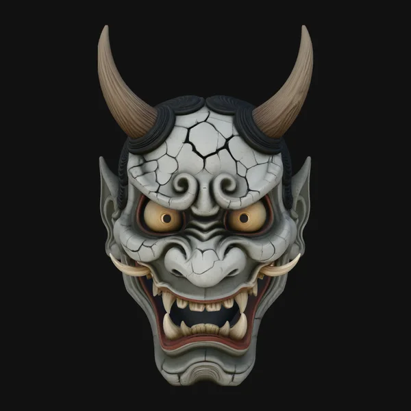 Hannya Oni Mask Wall Art Design 4