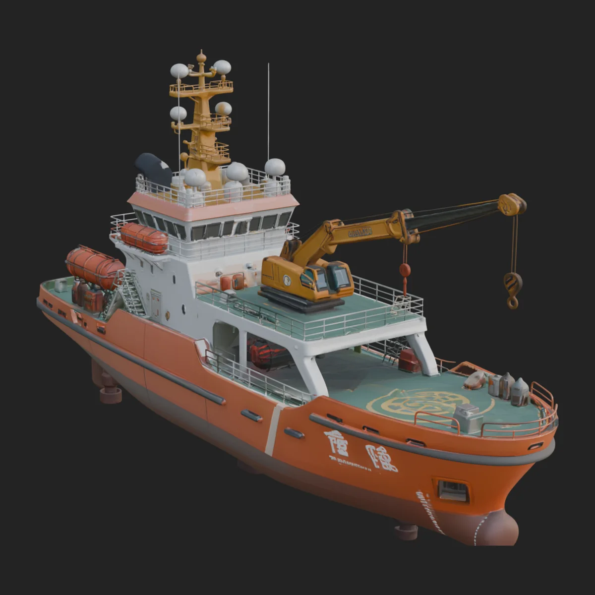Harbour Tugboat Model Design 10