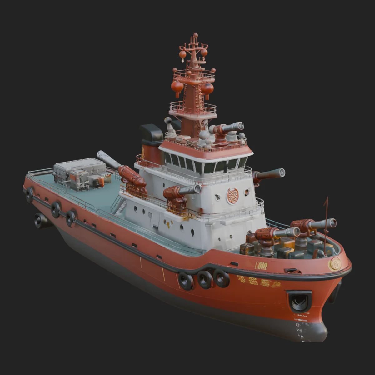 Harbour Tugboat Model Design 11