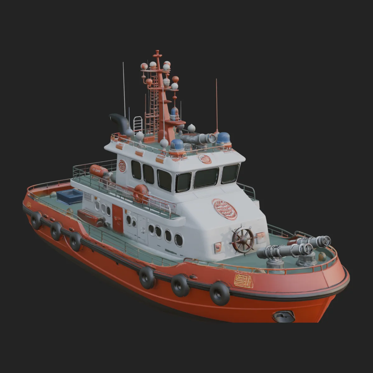Harbour Tugboat Model Design 12