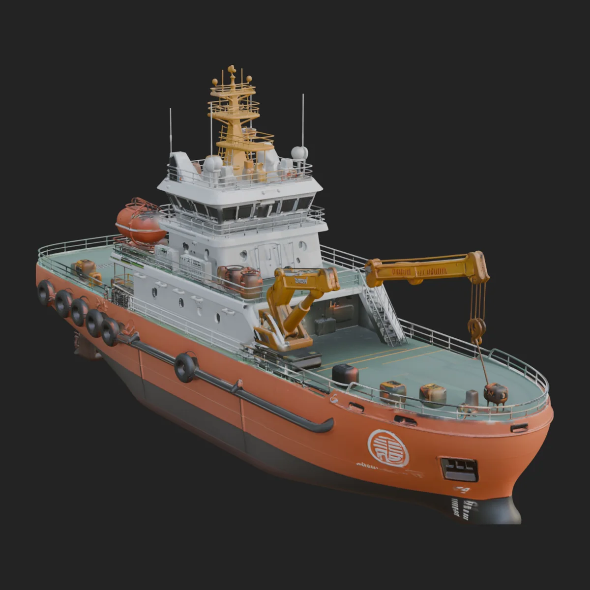 Harbour Tugboat Model Design 3