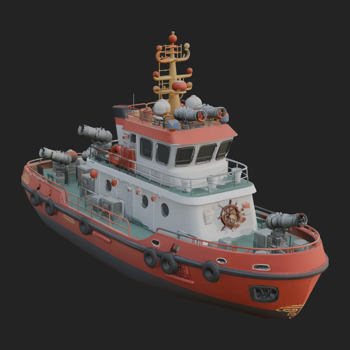 Harbour Tugboat Model Design 5