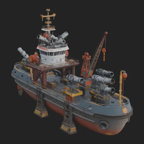 Harbour Tugboat Model Design 6
