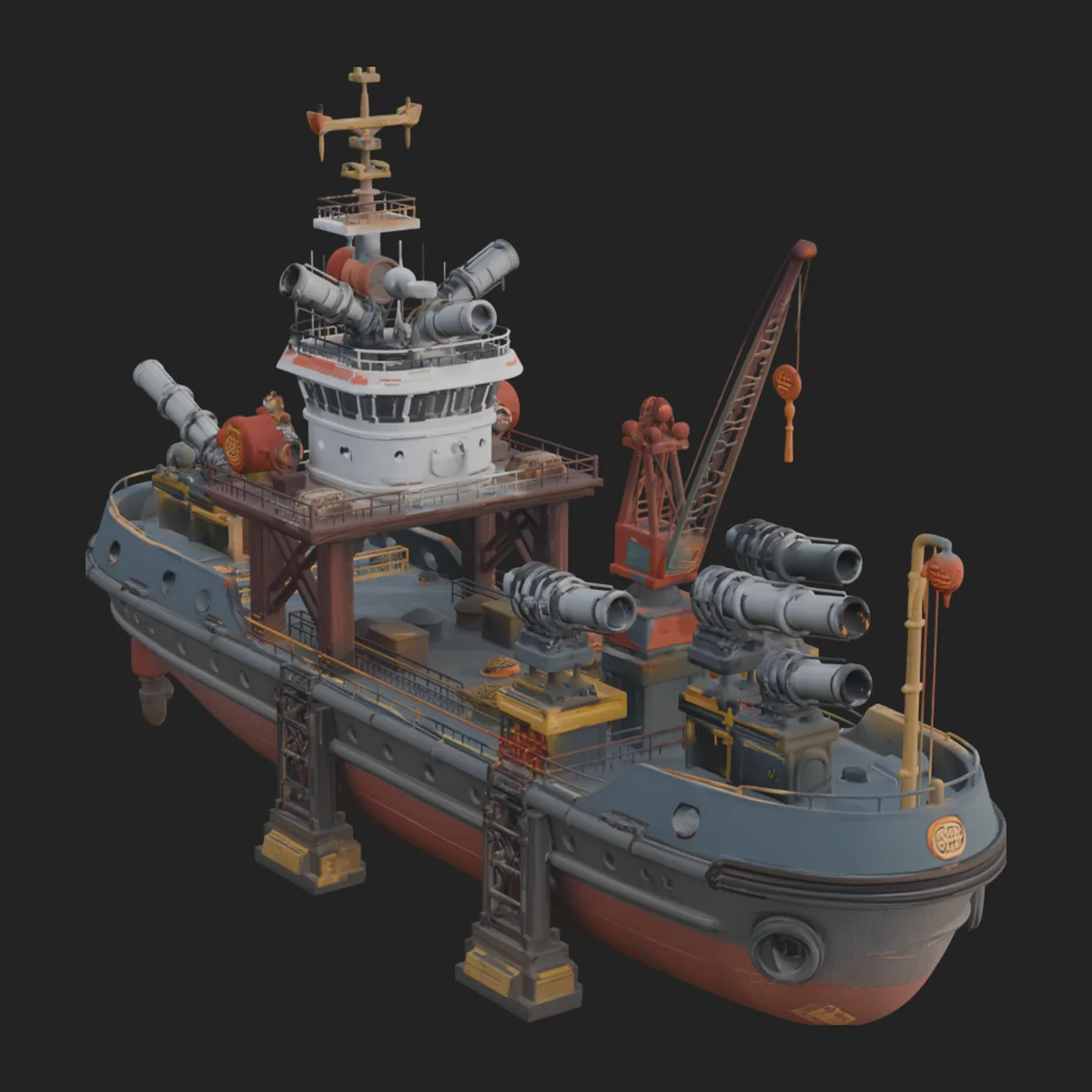Harbour Tugboat Model Design 6