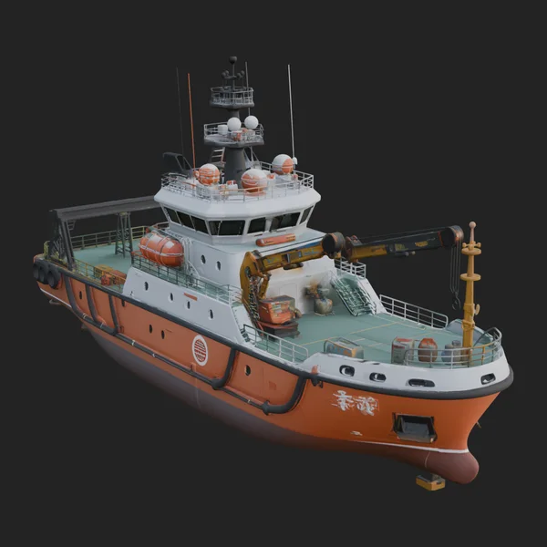 Harbour Tugboat Model Design 9