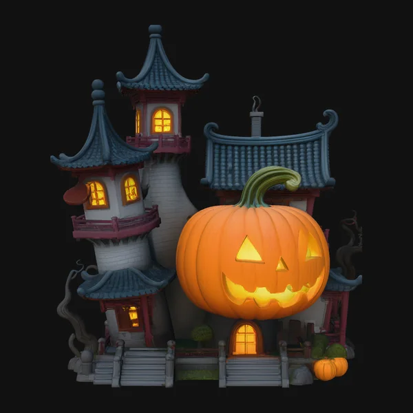 Haunted Pumpkin House Model Design 2
