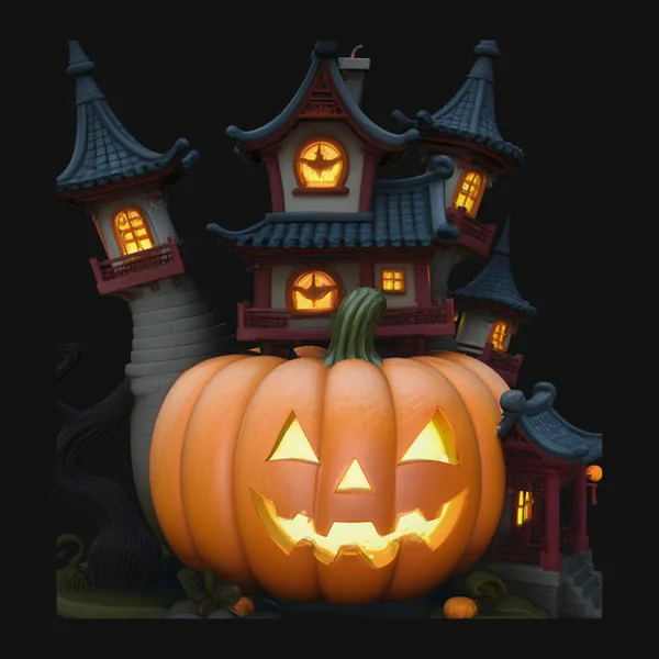 Haunted Pumpkin House Model Design 3