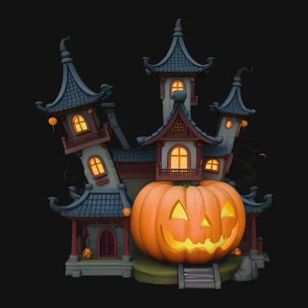 Haunted Pumpkin House Model Design 4