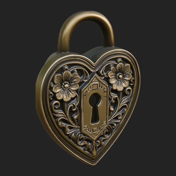 Heart Padlock Ornament Design 1