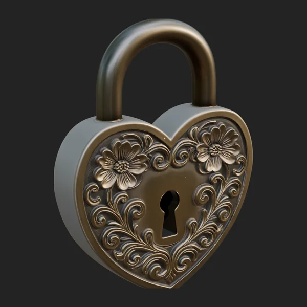 Heart Padlock Ornament Design 4