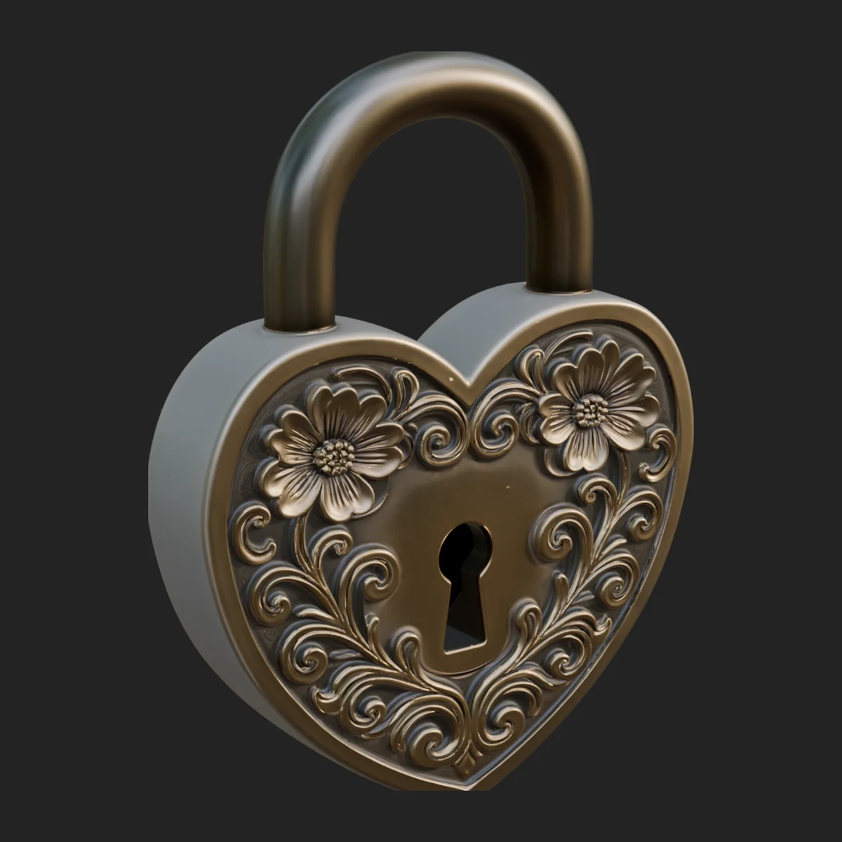 Heart Padlock Ornament Design 4